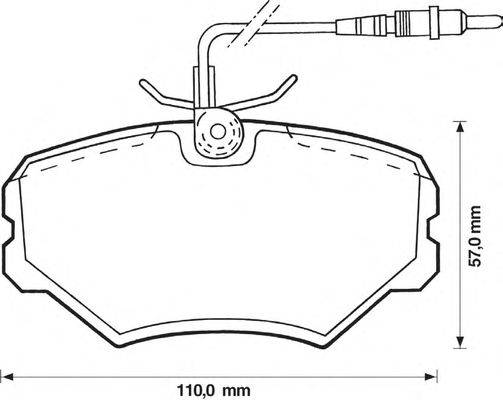 Комплект тормозных колодок, дисковый тормоз JURID 21443