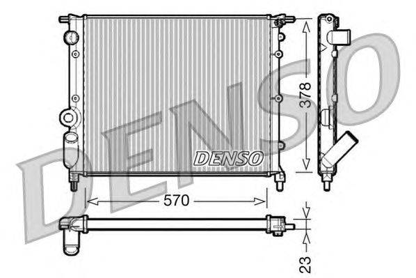 Радиатор, охлаждение двигателя DENSO DRM23013