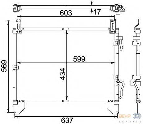 Конденсатор, кондиционер HELLA 8FC351304151