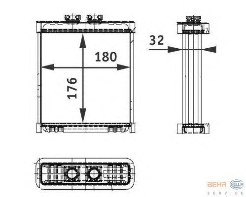 Теплообменник, отопление салона HELLA 8FH 351 311-121