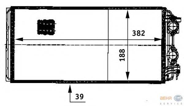 Теплообменник, отопление салона HELLA 8FH 351 312-411