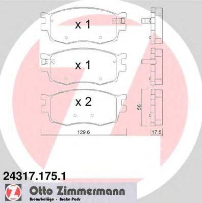 Комплект тормозных колодок, дисковый тормоз ZIMMERMANN 24318