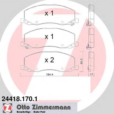 Комплект тормозных колодок, дисковый тормоз ZIMMERMANN 24420