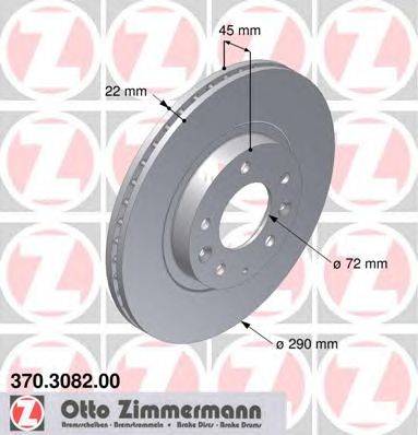 Тормозной диск ZIMMERMANN 370.3082.00