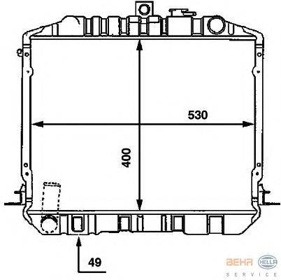 Радиатор, охлаждение двигателя HELLA 8MK376707601