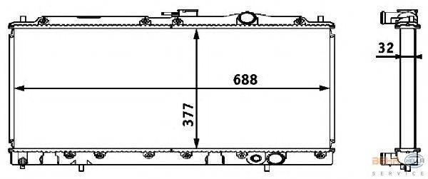 Радиатор, охлаждение двигателя HELLA 8MK 376 708-321