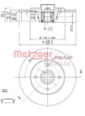 Тормозной диск METZGER 14934Y