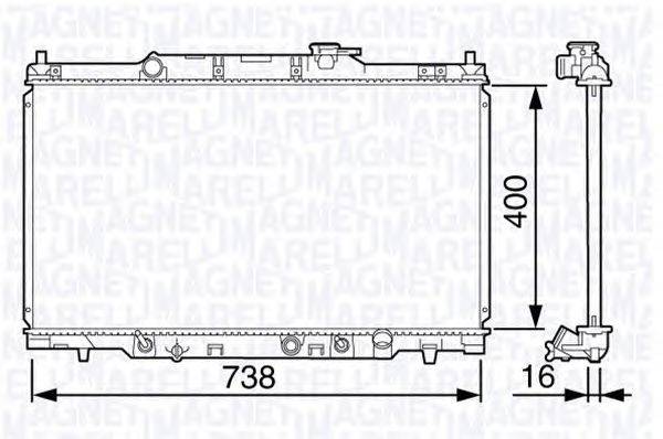 Радиатор, охлаждение двигателя MAGNETI MARELLI 350213133300