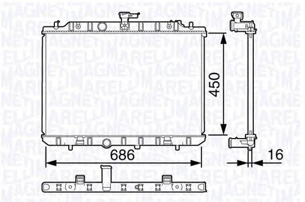 Радиатор, охлаждение двигателя MAGNETI MARELLI 350213135400