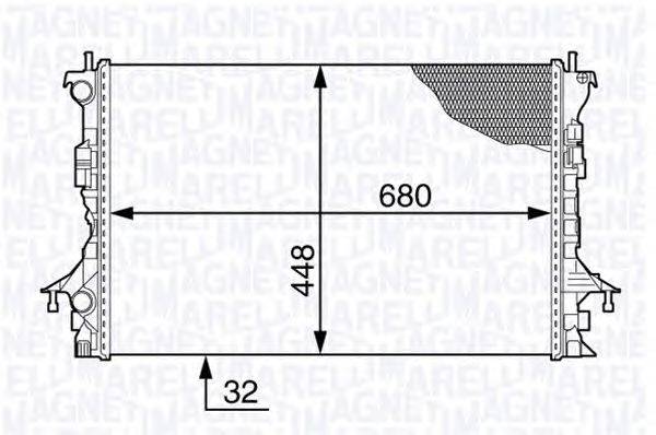 Радиатор, охлаждение двигателя MAGNETI MARELLI 350213139500