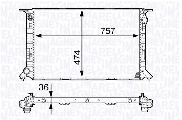 Радиатор, охлаждение двигателя MAGNETI MARELLI 350213141800