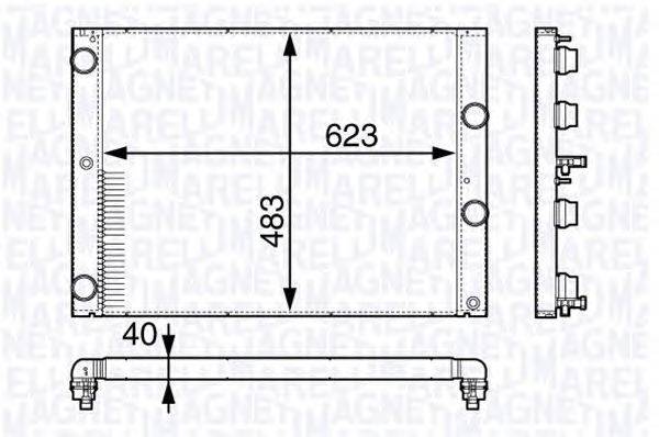 Радиатор, охлаждение двигателя MAGNETI MARELLI 350213142800