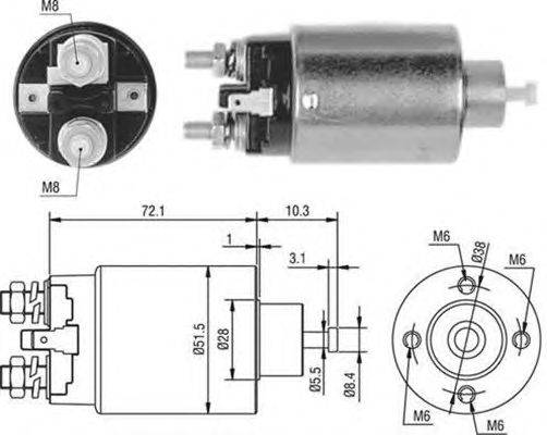 Тяговое реле, стартер MAGNETI MARELLI 940113050477