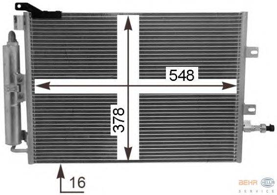 Конденсатор, кондиционер BEHR HELLA SERVICE 8FC351319251