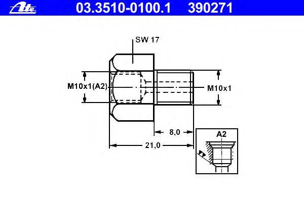 Адаптер, трубопровод тормозного привода ATE 390271