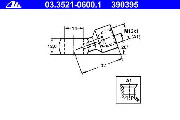 Патрубок, трубопровод ATE 390395