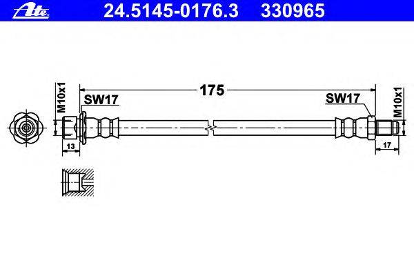 Тормозной шланг ATE 24.5145-0176.3
