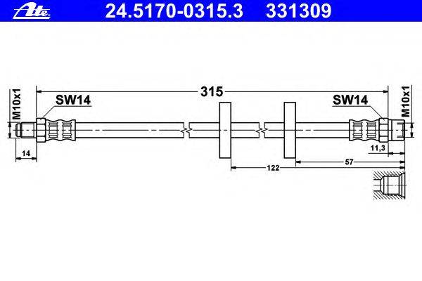 Тормозной шланг ATE 24.5170-0315.3