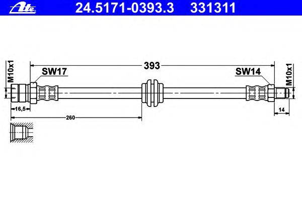 Тормозной шланг ATE 24.5171-0393.3
