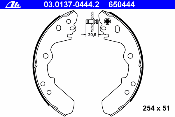 Комплект тормозных колодок ATE 03.0137-0444.2