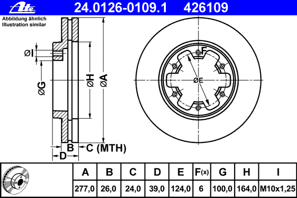 Тормозной диск ATE 24.0126-0109.1