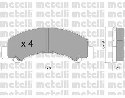 Комплект тормозных колодок, дисковый тормоз METELLI 2209220