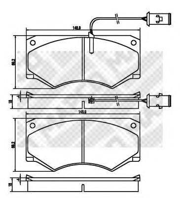 Комплект тормозных колодок, дисковый тормоз MAPCO 140904