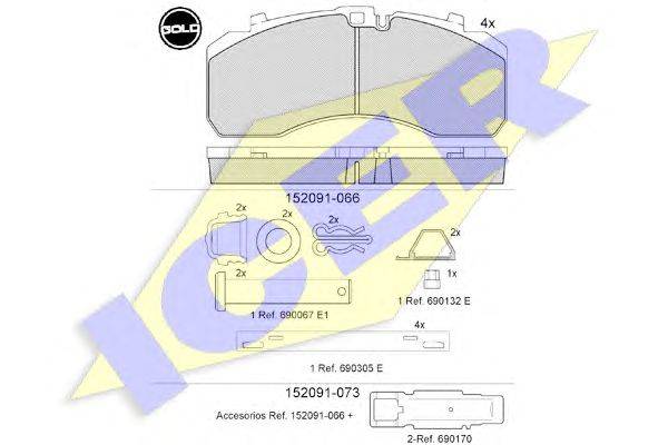 Комплект тормозных колодок, дисковый тормоз ICER 29331