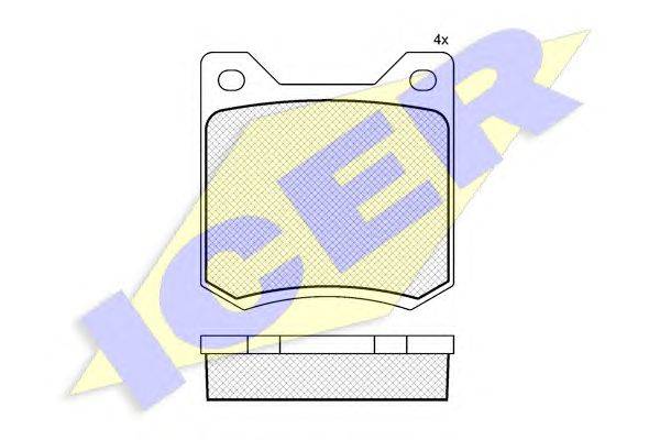 Комплект тормозных колодок, дисковый тормоз ICER 20161