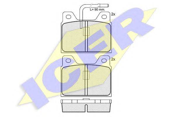Комплект тормозных колодок, дисковый тормоз ICER 20253
