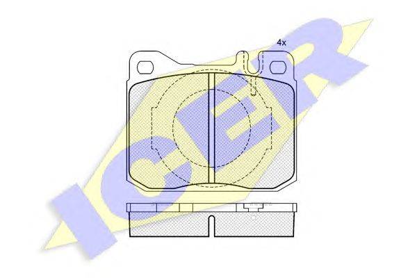 Комплект тормозных колодок, дисковый тормоз ICER 180324