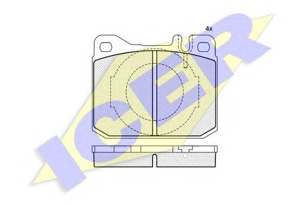 Комплект тормозных колодок, дисковый тормоз ICER 180511