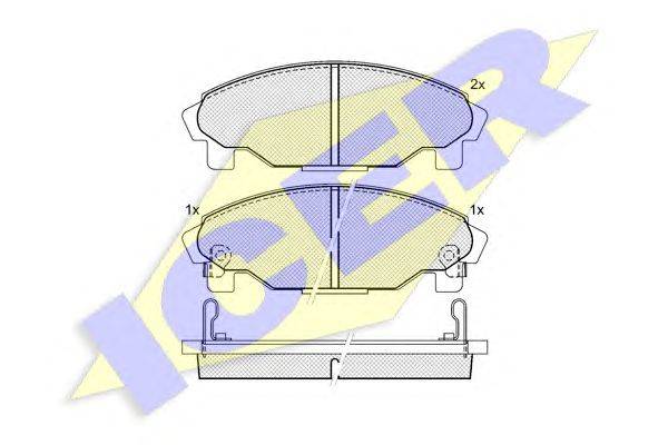 Комплект тормозных колодок, дисковый тормоз ICER 181340