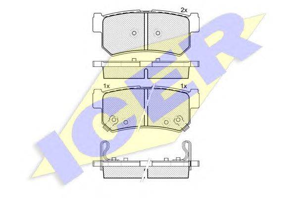 Комплект тормозных колодок, дисковый тормоз ICER 24050