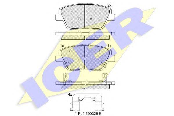 Комплект тормозных колодок, дисковый тормоз REMSA 2142302