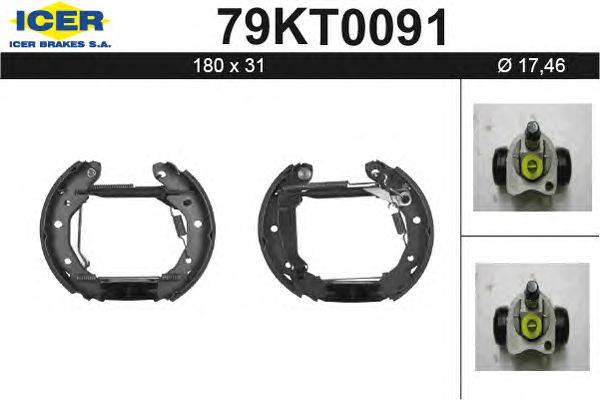 Комплект тормозных колодок ICER 79KT0091