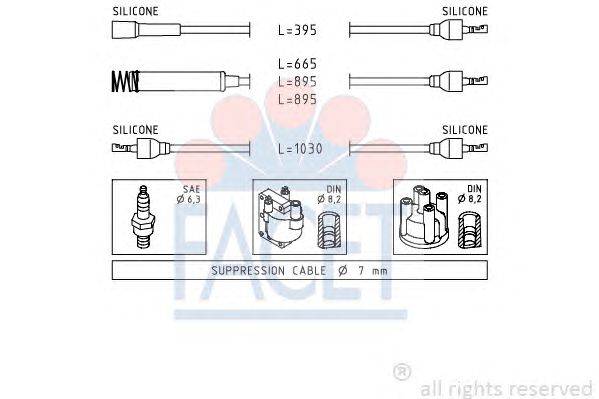 Комплект проводов зажигания FACET 48516