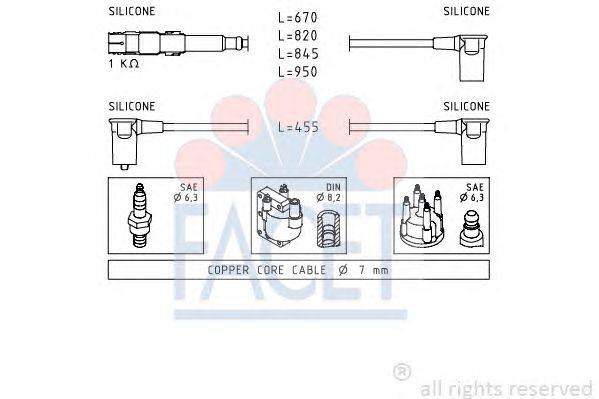 Комплект проводов зажигания FACET 49300