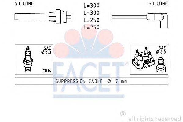 Комплект проводов зажигания FACET 49508