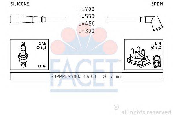 Комплект проводов зажигания FACET 49789