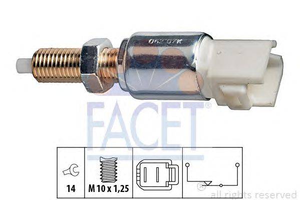 Выключатель фонаря сигнала торможения; Выключатель, привод сцепления (Tempomat) FACET 71062