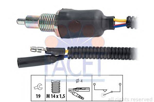 Выключатель, фара заднего хода FACET 7.6093