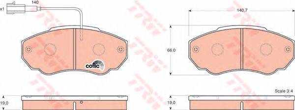 Комплект тормозных колодок, дисковый тормоз sbs 221953