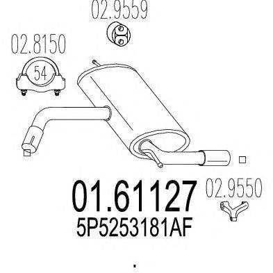 Глушитель выхлопных газов конечный MTS 01.61127