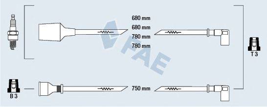 Комплект проводов зажигания FAE 83750