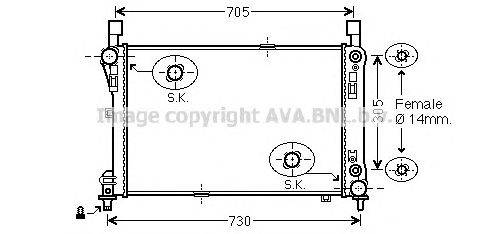 Радиатор, охлаждение двигателя AVA QUALITY COOLING MS2478