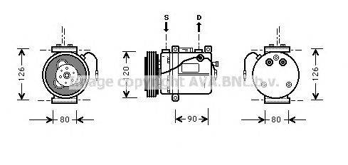 Компрессор, кондиционер AVA QUALITY COOLING SBK051