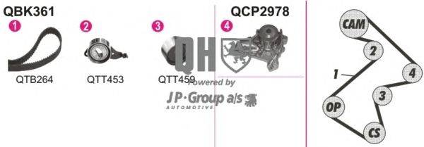 Водяной насос + комплект зубчатого ремня JP GROUP QBPK3610