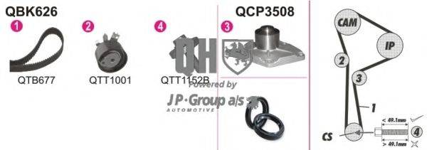 Водяной насос + комплект зубчатого ремня JP GROUP QBPK6260