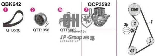 Водяной насос + комплект зубчатого ремня JP GROUP QBPK6421
